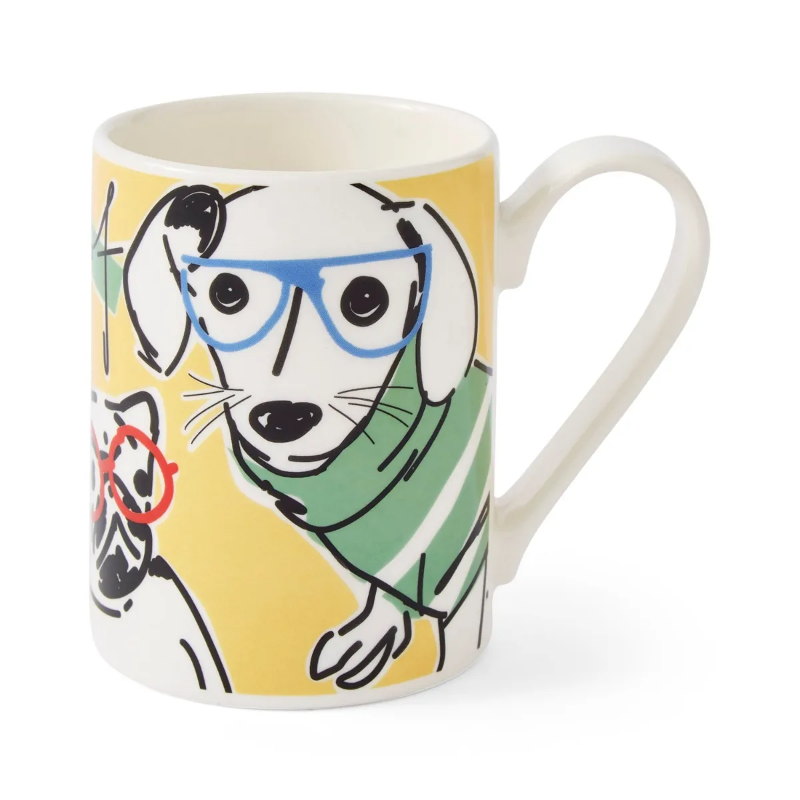 PORTMEIRION MUG MEIRION BRIGHT YELLOW DOG