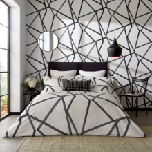 HARLEQUIN SUMI DUVET COVER PEARL & CHARCOAL