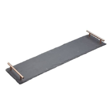 ARTESA SERVING PLATTER SLATE COPPER HANDLES