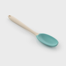 TWO-TONE BUTTERMILK & TURQUOISE SILICONE SPOON