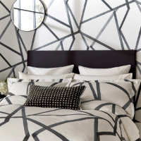 HARLEQUIN SUMI DUVET COVER PEARL & CHARCOAL