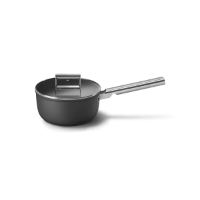 SMEG 20CM BLACK SAUCEPAN WITH LID