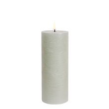 UYUNI LED PILLAR CANDLE DUSTY GREEN RUSTIC