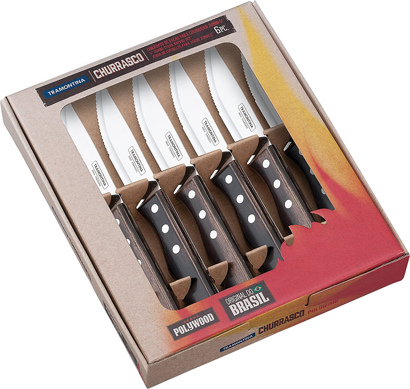 TRAMONTINA P PCS JUMBO STEAK KNIVES SET 5