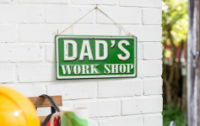 LA HACIENDA DAD'S WORK SHOP METAL SIGN