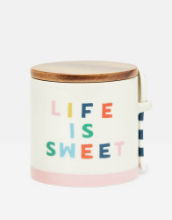 JOULES BRIGHTSIDE LIFE IS SWEET SUGAR BOWL WITH SPOON