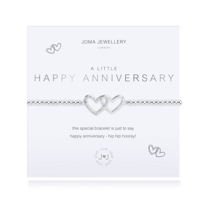 JOMA A LITTLE HAPPY ANNIVERSARY SILVER BRACELET 17.5CM STRETCH