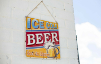 LA HACIENDA ICE COLD BEER METAL SIGN