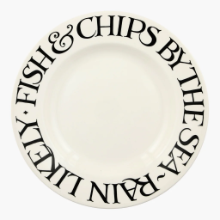 EMMA BRIDGEWATER BLACK TOAST FISH & CHIPS 10 1/2" PLATE