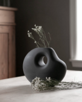 STOREFACTORY LUNDEN-DARK GREY CERAMIC VASE