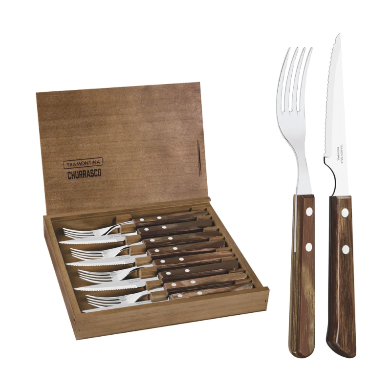 TRAMONTINA CHURRASCO STEAK/PIZZA CUTLERY SET 8PC